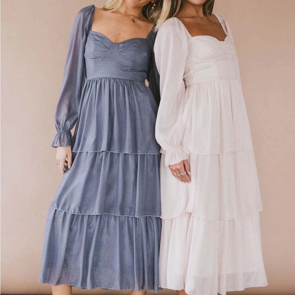 Bohme Manning Shimmery Midi Dress in Slate